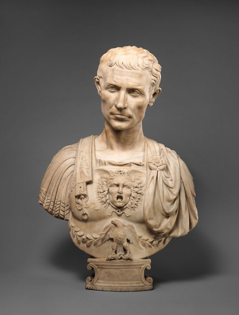 Renaissance marble bust representing Julius Caesar