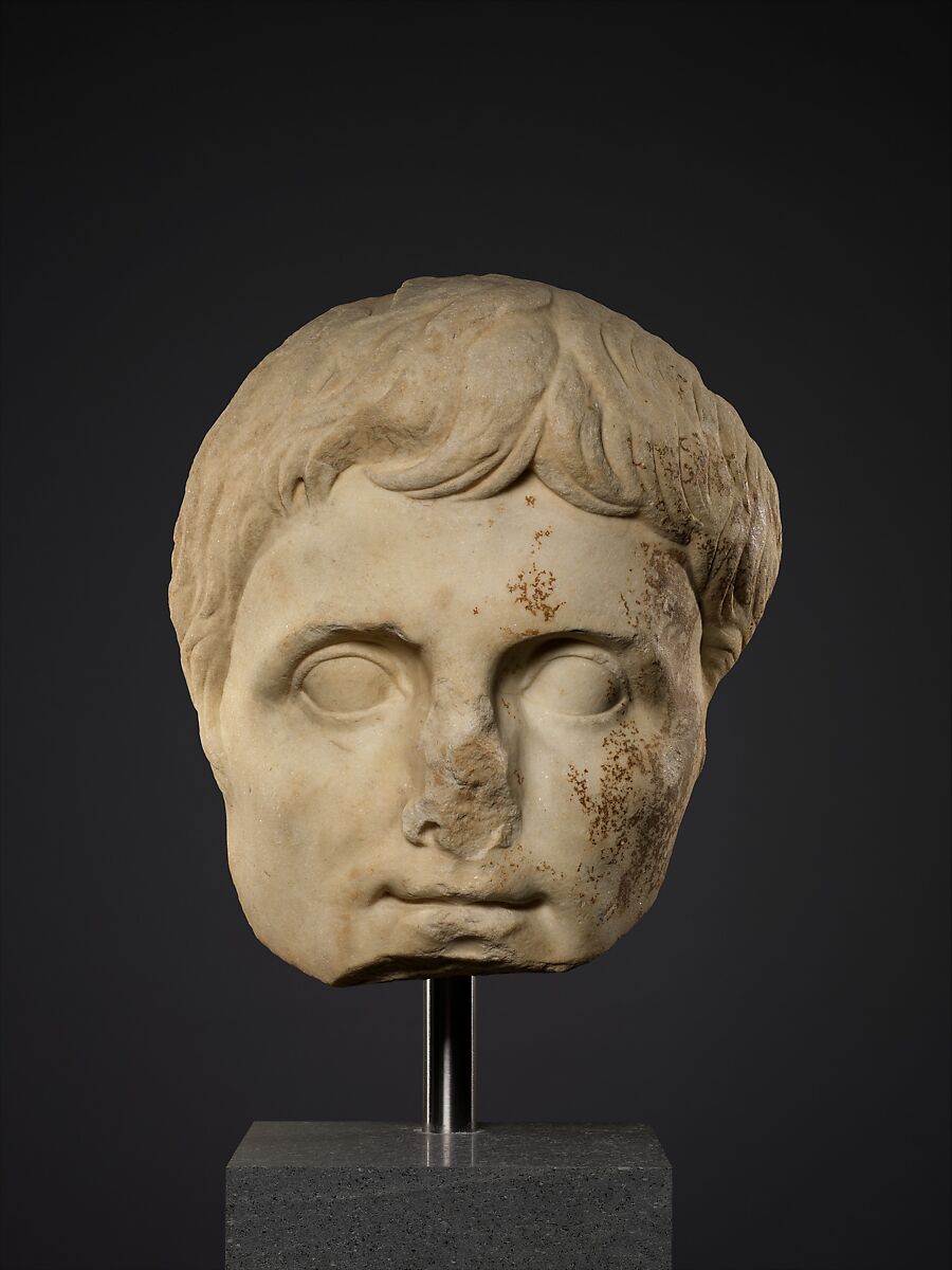 Roman marble head of Augustus, Caesar’s adopted heir
