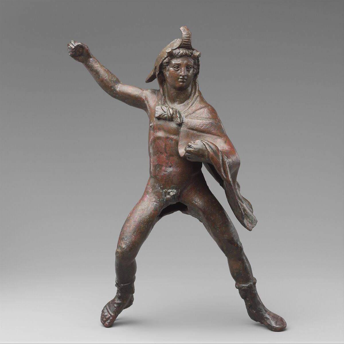 Bronze rider wearing an elephant-skin headdress