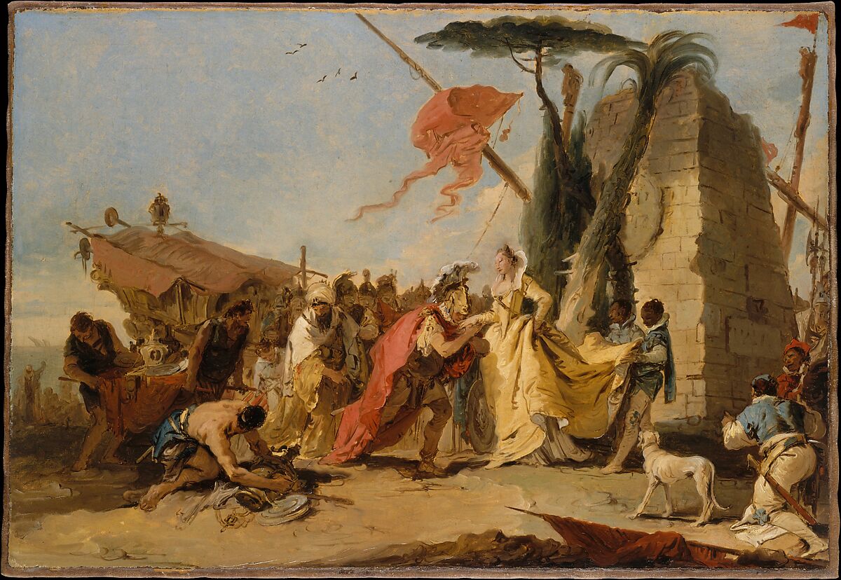 Tiepolo painting imagining Antony meeting Cleopatra with attendants