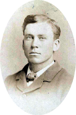 Black-and-white studio portrait of Almanzo Wilder, Laura Ingalls Wilder’s husband.