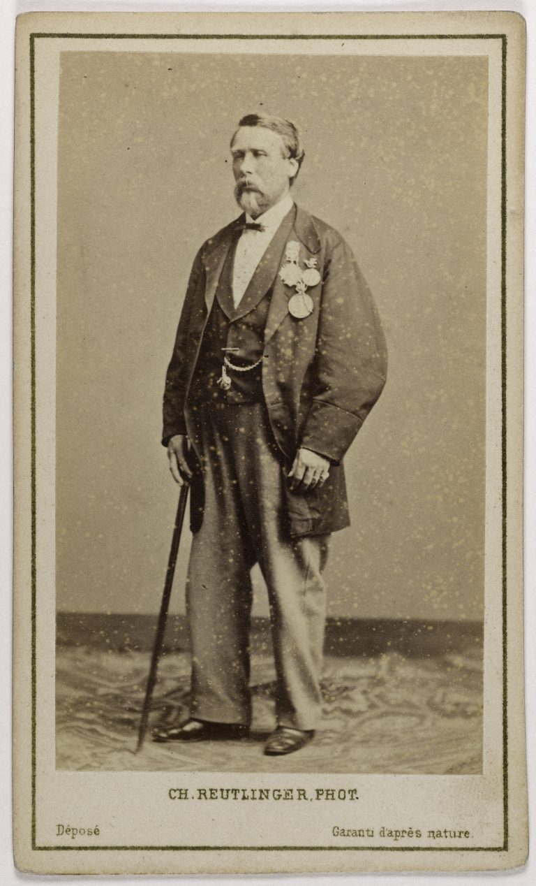 Studio portrait of tightrope performer Charles Blondin by Charles Reutlinger