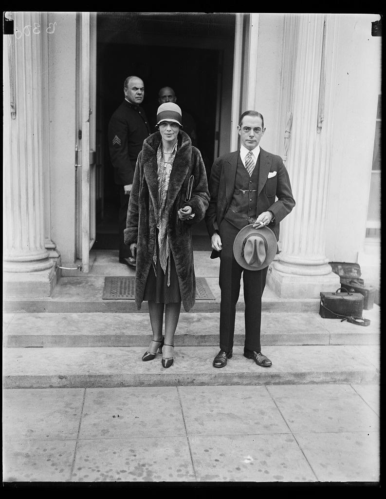 Earhart standing with Porter S. Adams outside the White House