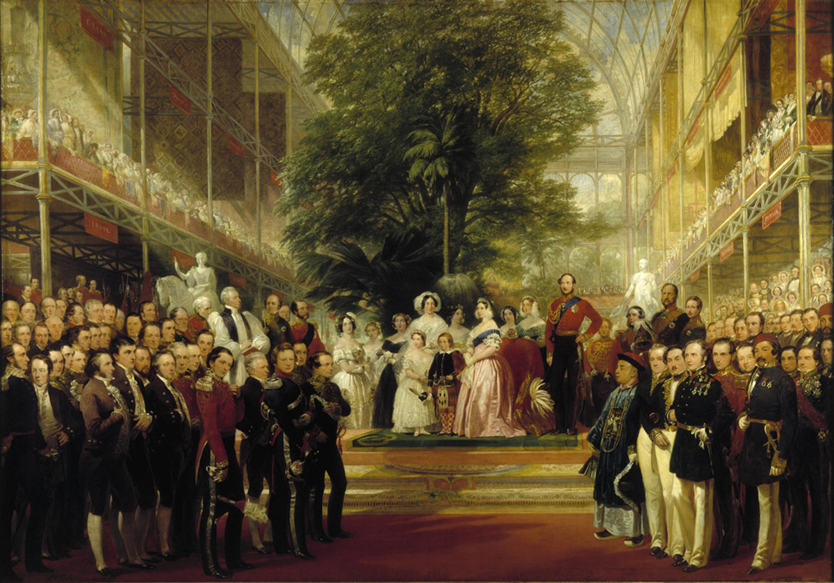 Queen Victoria opening the Great Exhibition inside the Crystal Palace on 1 May 1851, painted by Henry Courtney Selous