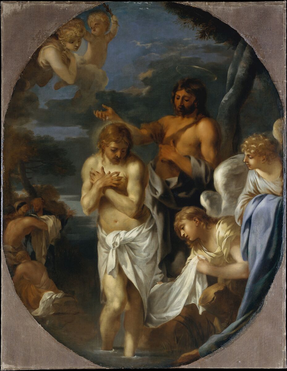 The Baptism of Christ painted by Sébastien Bourdon
