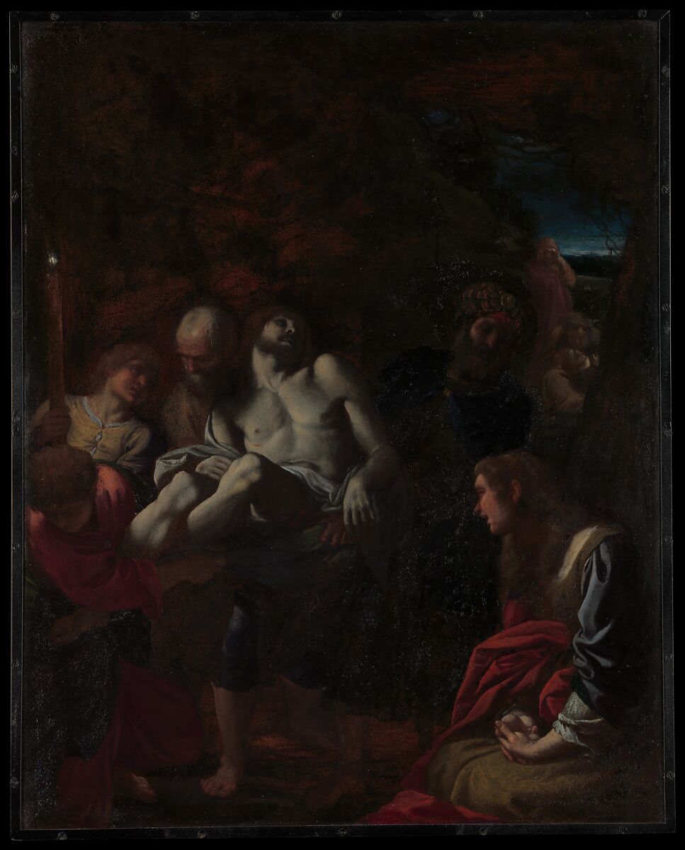Annibale Carracci’s painting of Christ’s burial inside a dark tomb