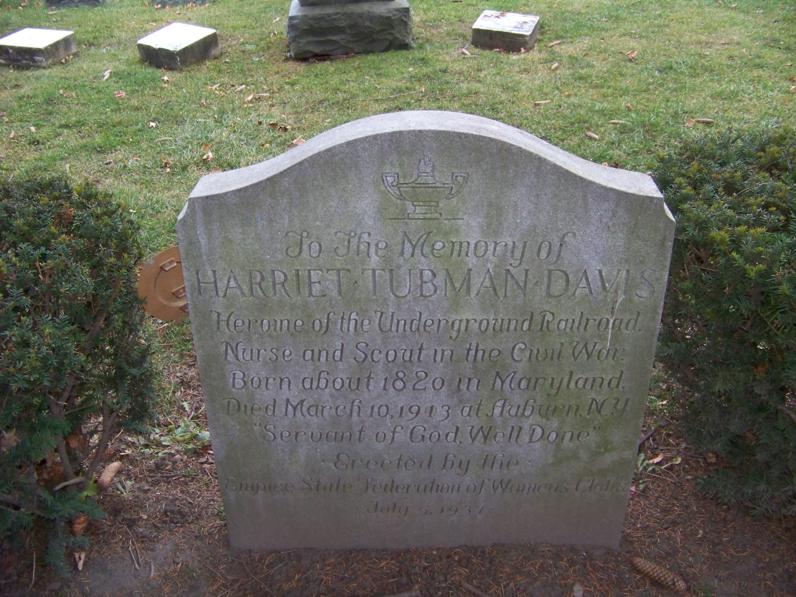 Harriet Tubman’s gravestone in Auburn, New York